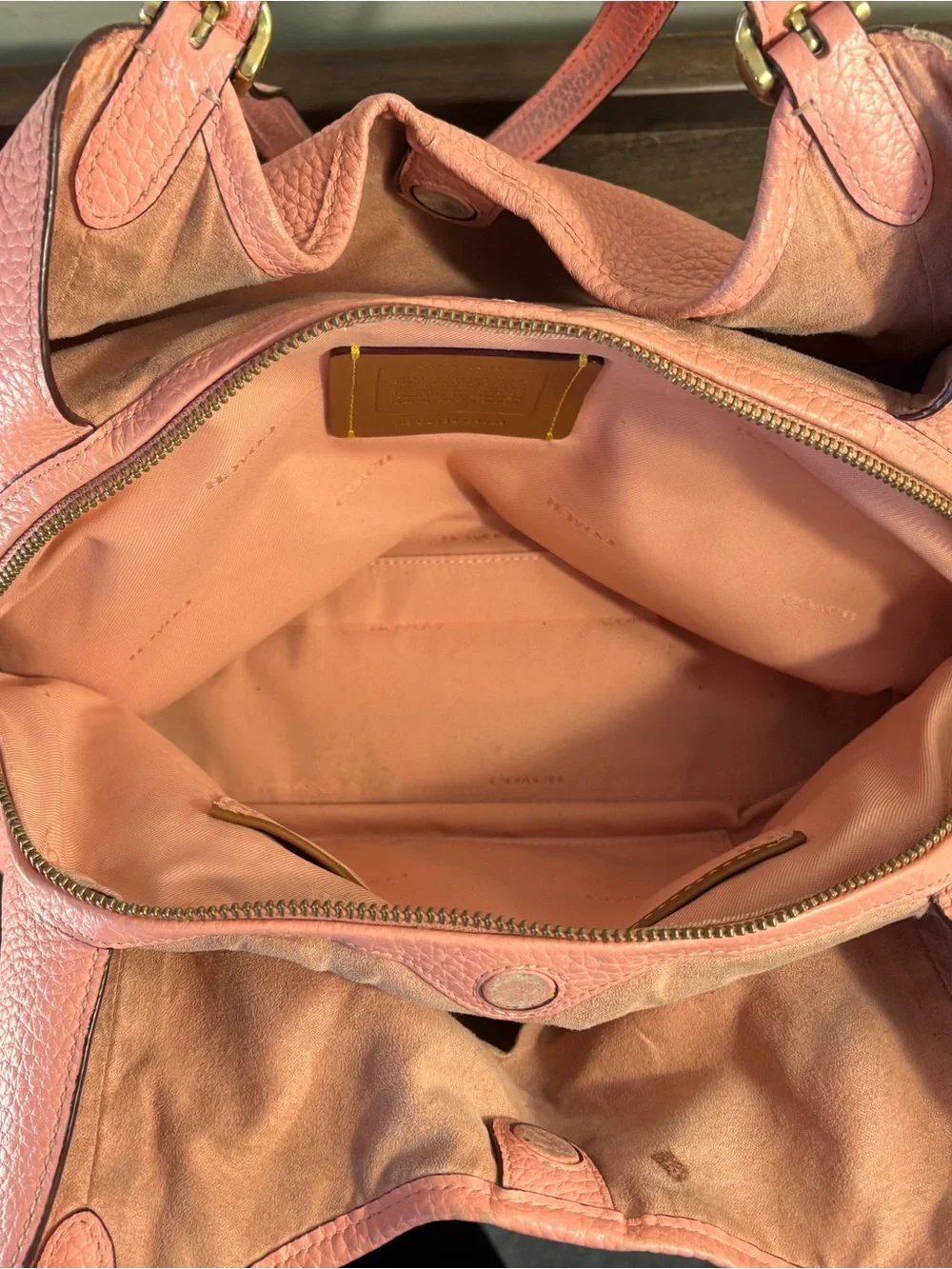 Coach Pink Pebbled Leather Shoulder Bag